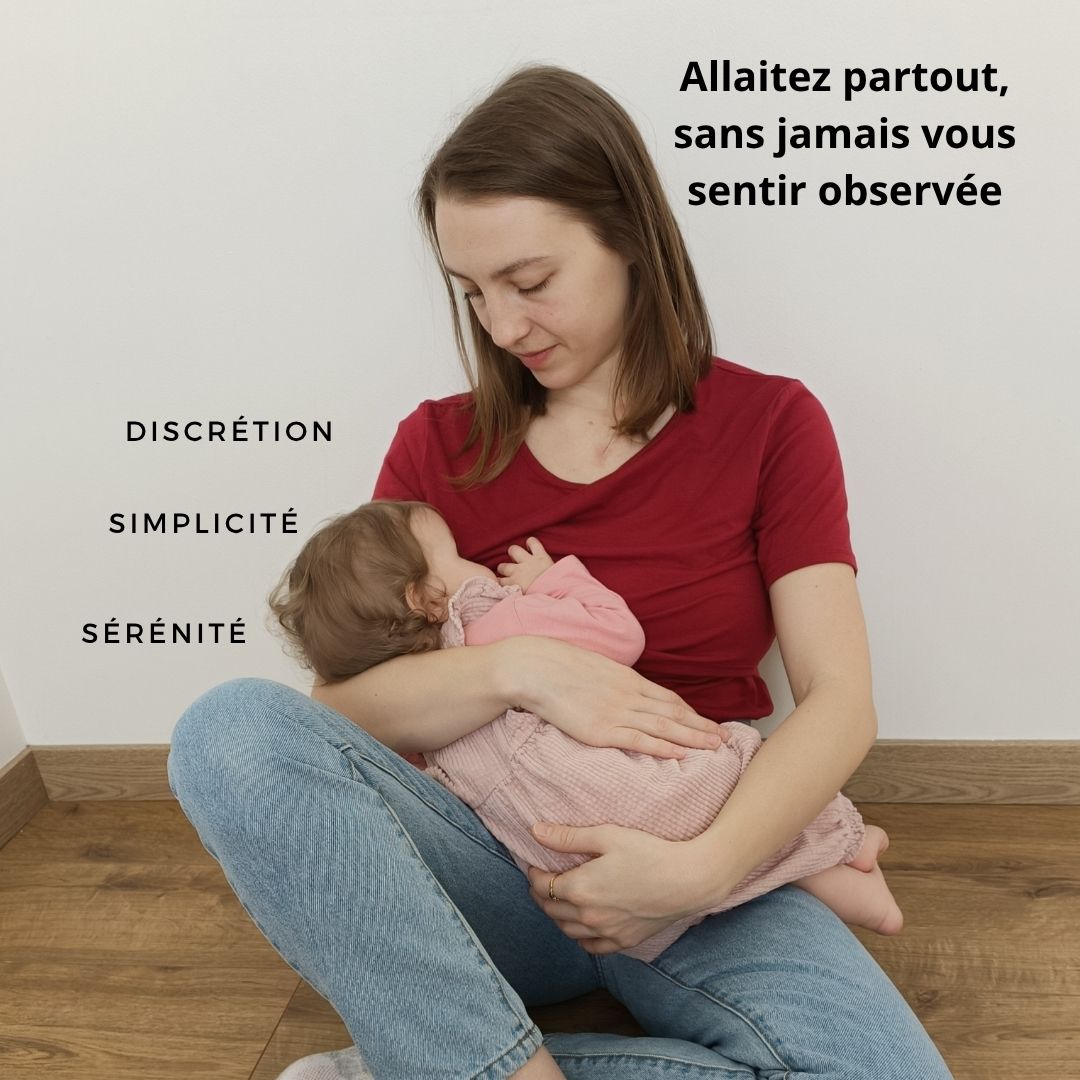 T-shirt d'allaitement discret pour allaiter sans stress, même en public