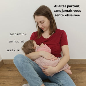 T-shirt d'allaitement discret pour allaiter sans stress, même en public