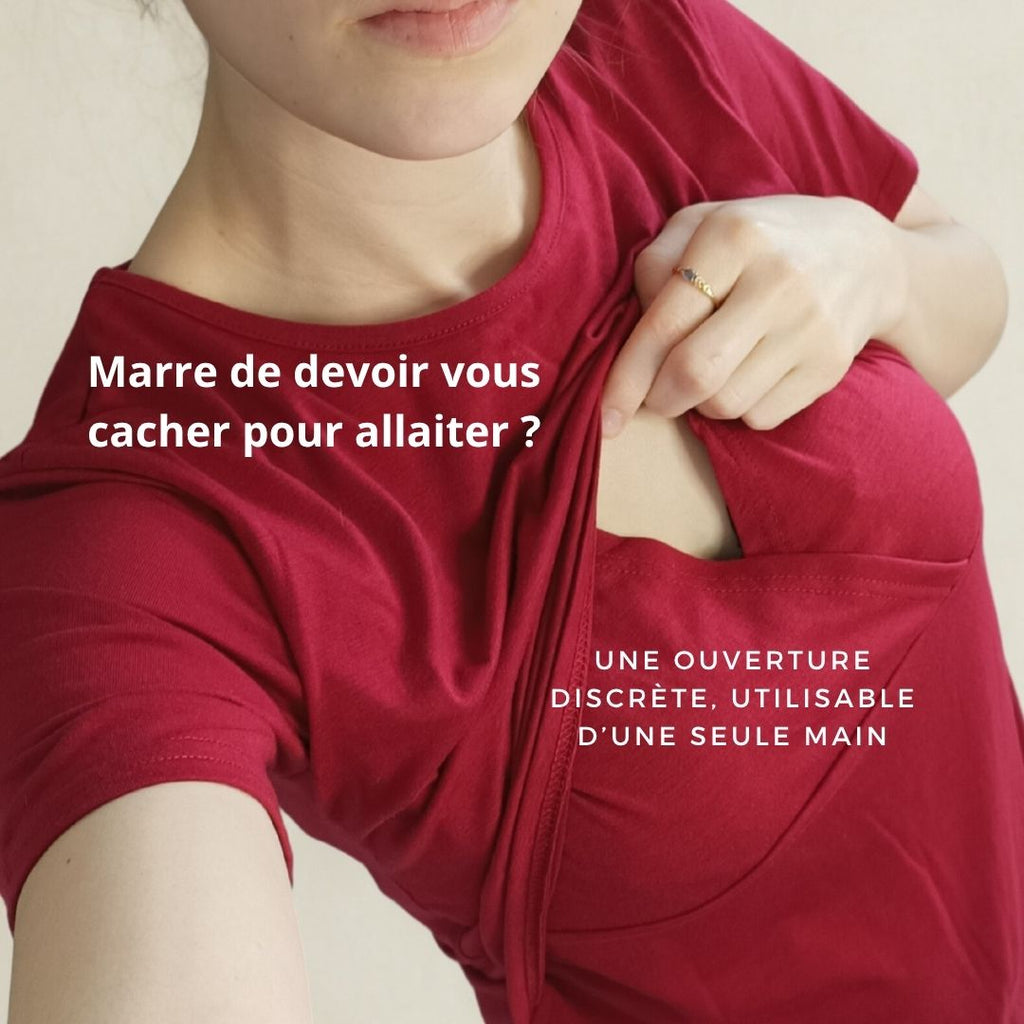 T-shirt d'allaitement discret pour allaiter sans stress, même en public