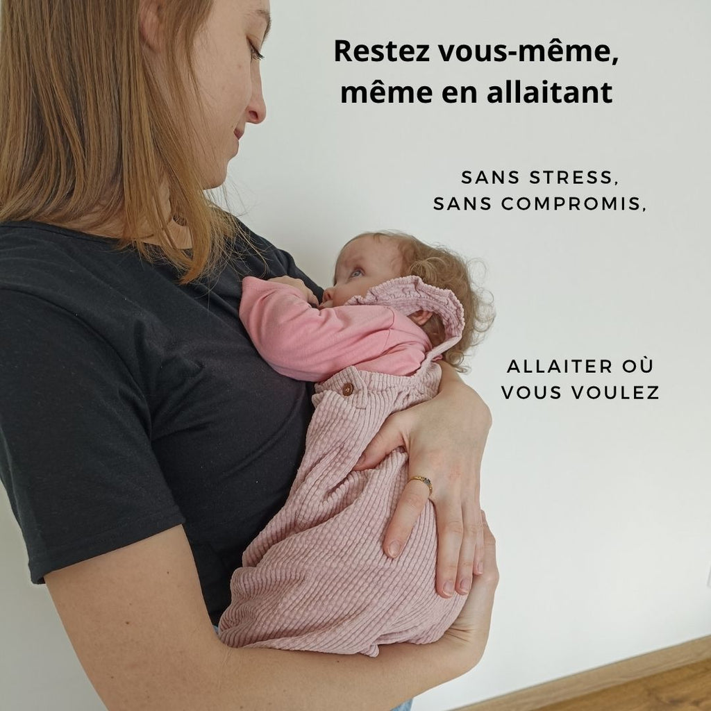 T-shirt d'allaitement discret pour allaiter sans stress, même en public