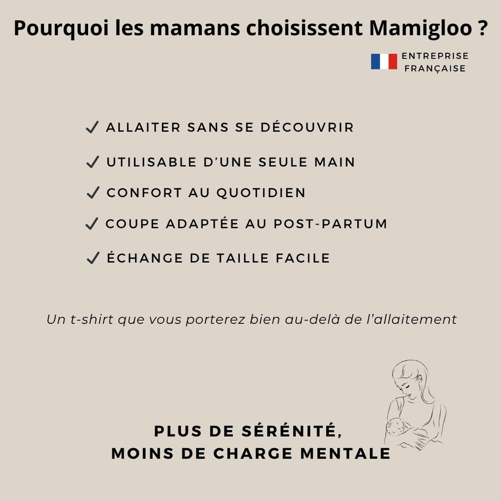 T-shirt d'allaitement discret pour allaiter sans stress, même en public