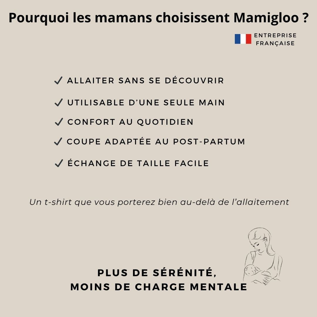 T-shirt d'allaitement discret pour allaiter sans stress, même en public