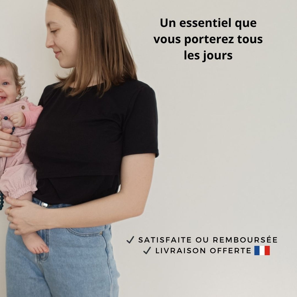 T-shirt d'allaitement discret pour allaiter sans stress, même en public